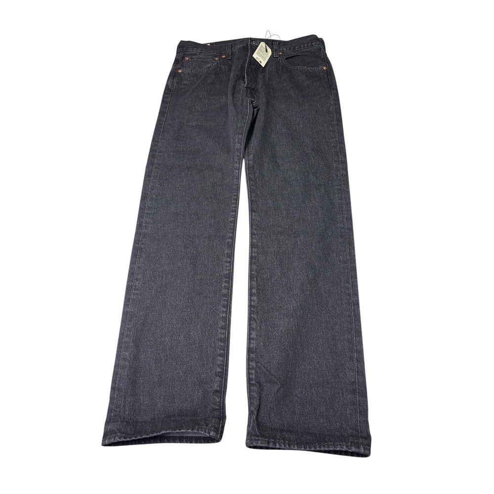 NWT Levis Premium Big E 501 Original Fit Selvedge Jeans Black Mens W34 L32